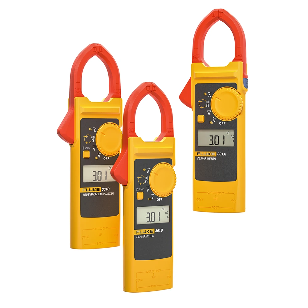 

Fluke 301 Series AC Digital Clamp Meter AC/DC Voltage Tester with ohm, Continuity Measurement with Carry bag