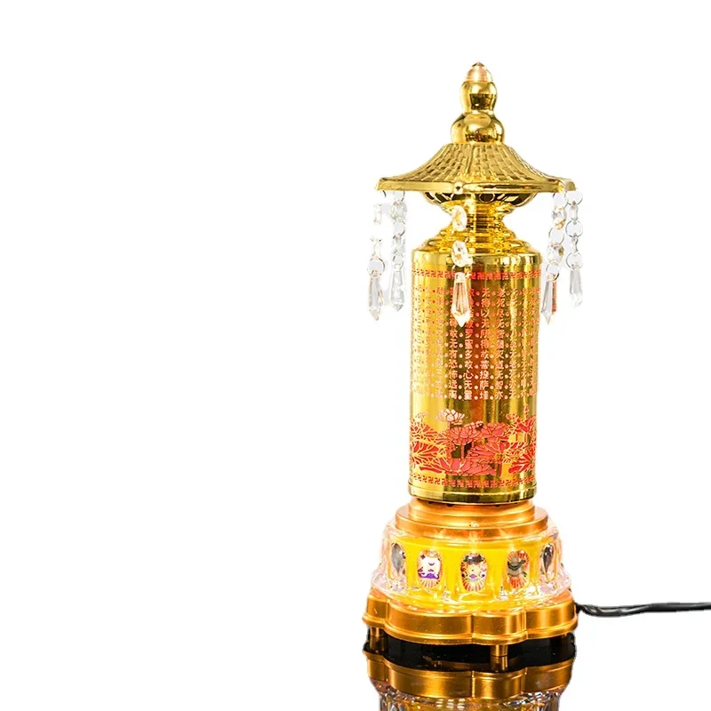 Prayer wheel LED colorful lotus for lamp Buddha machine electric prayer wheel