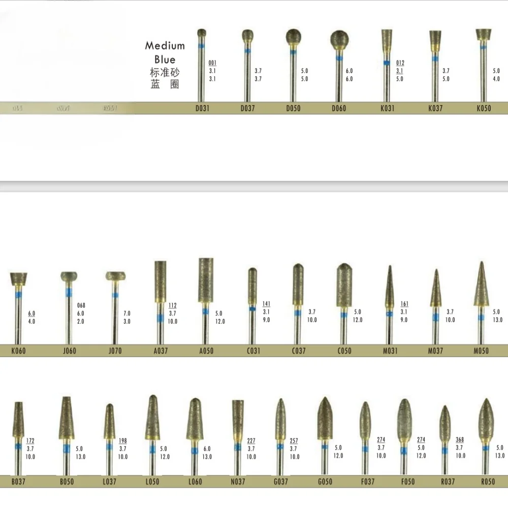 1 Piece Dental Fully sintered Diamond HP Drill Bur 2.35mm Coarse Standard Grind polish for Metal Dental Sintered Bur