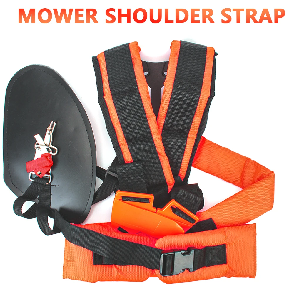 Double Shoulder Harness Strap W Shape Comfortable Labor Saving for Brush Cutter Trimmer Garden Pruner Strimmer Padded Belt
