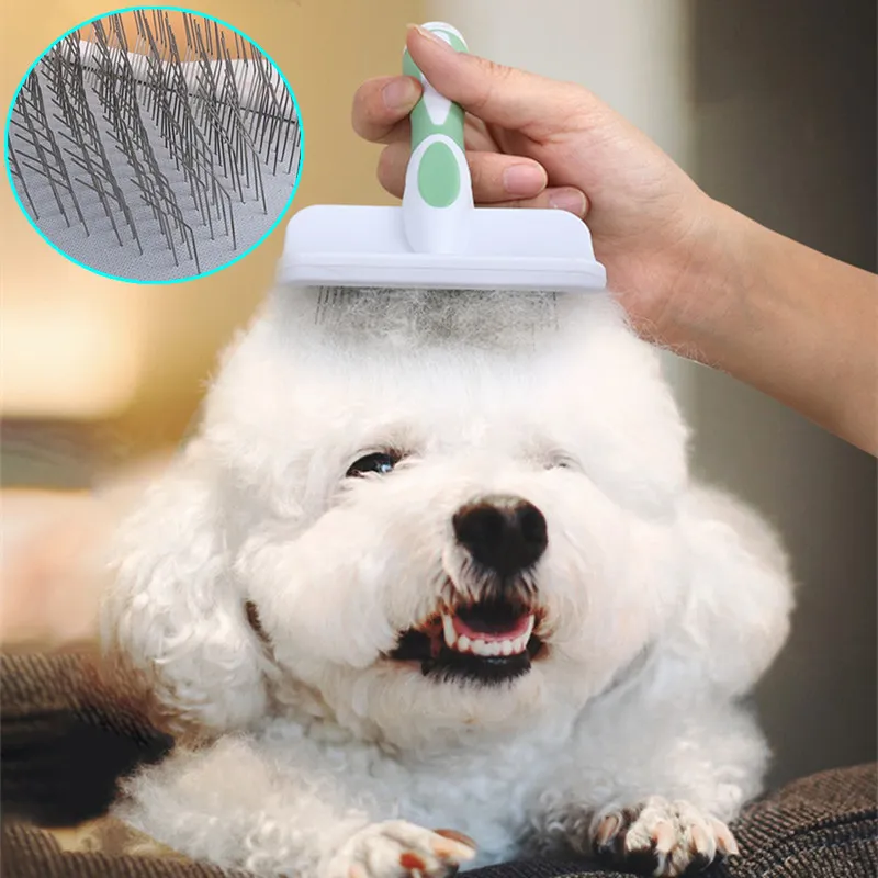 

Dog Brush Stainless Steel Dog Hair Remover Massage Dogs Comb Pet Grooming Brush Dogs Hair Removal Cleaning Tools Pet Supplies