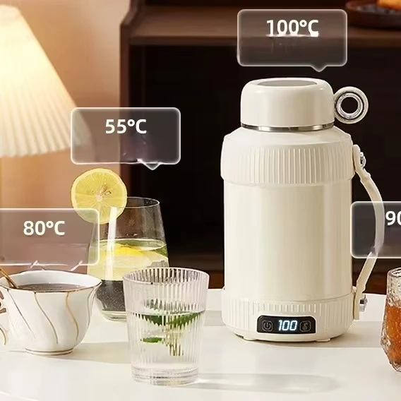 

1200ml Vacuum 316 Stainless Steel Thermos Pot Plug-In Automatic Heating Water Bottle With 6-Stage Temperature Control Portable