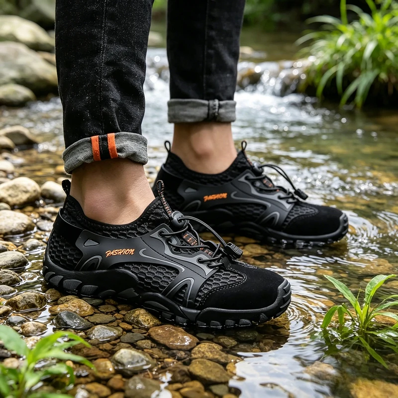YUYIIN Sneakers Men Outdoor Anti-slip Wear-resistant Shoes for Men Hiking Jogging Trekking Sneakers Outdoor Zapatillas Hombre view 3