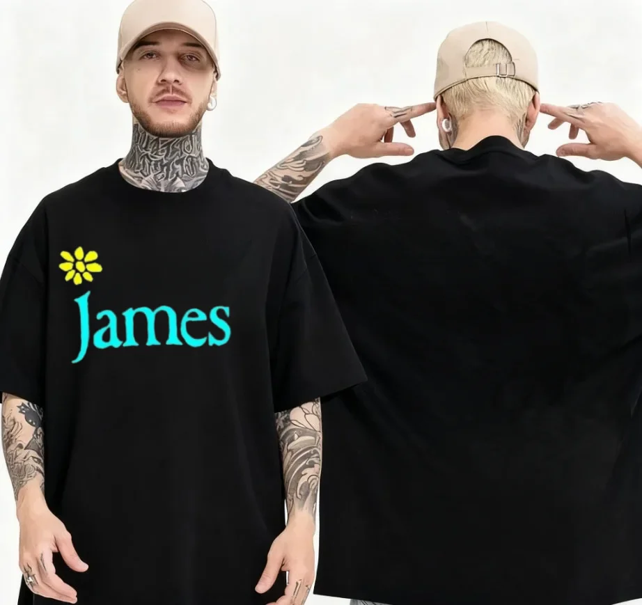 

Футболки James Band, модные винтажные универсальные повседневные футболки для мужчин и женщин, летние футболки в стиле Харадзюку с короткими рукавами, хлопковые футболки с забавным рисунком, унисекс-топы