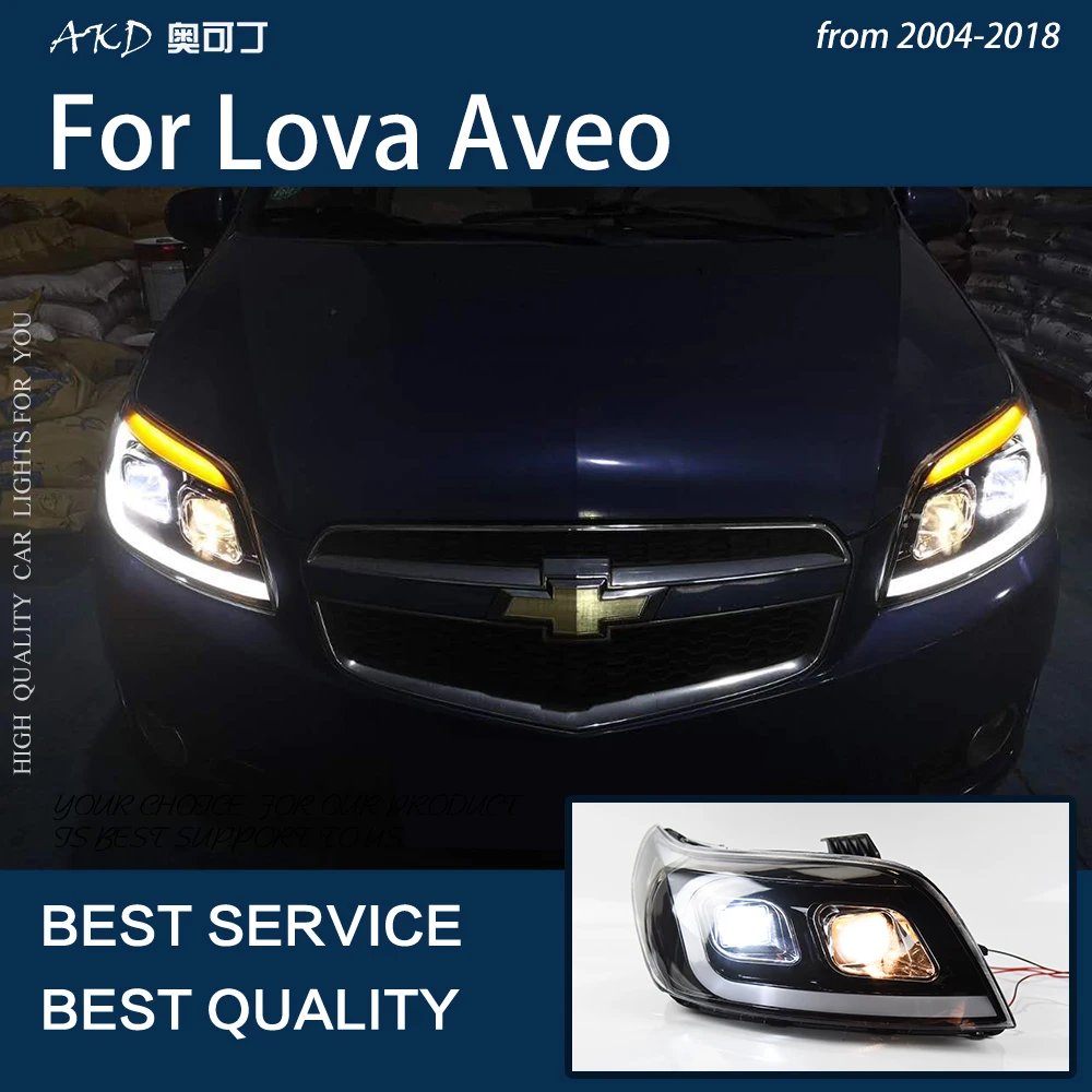 

Car Lights for Chevrolet Lova 2008-2019 Aveo LED Auto Headlight Assembly Upgrade Bifocal Lens Dynamic Signal Lamp Accessories