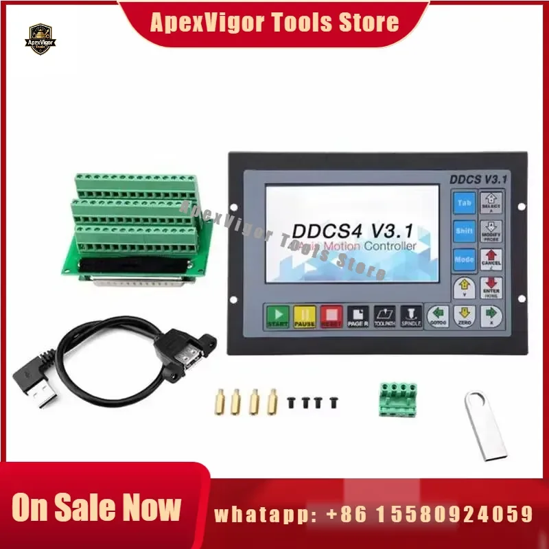 DDCS V3.1 V4.1 3/4 Axis CNC Standalone Offline Motion Controller Emergency Stop Electronic Handwheel Support G Code