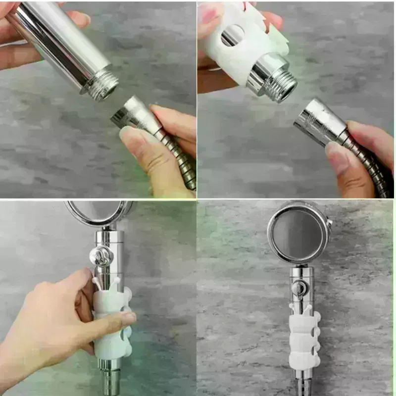 Movable Shower Head Holder With Suction Cup Adjustable Reusable Silicone Punch-free Shower Holder Bathroom Hooks Accessories