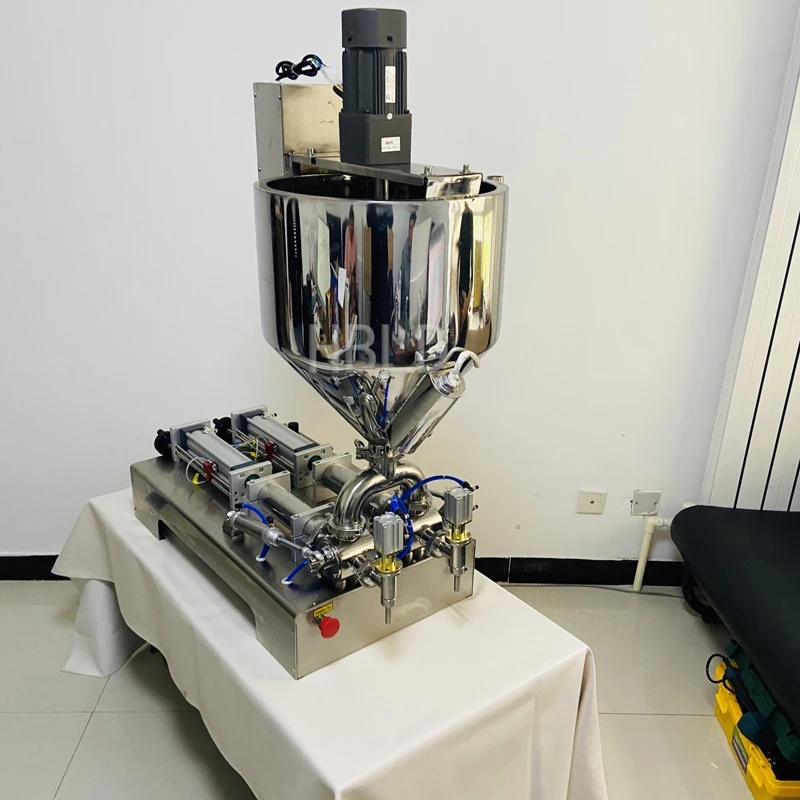 

Small Filling Machine With Heating And Stirring Device, Honey Tomato Sauce Double Head Packaging Machine