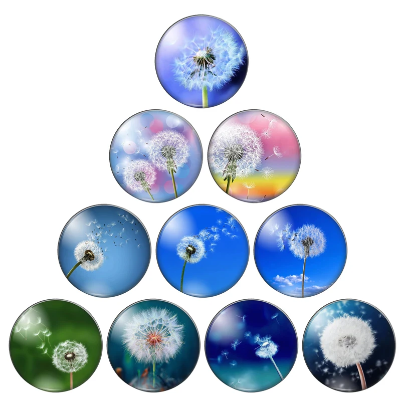 

Красочные милые одуванчики, ветер, муха, художественные картины, 8 мм/12 мм/25 мм-40 мм, круглые фото, стеклянный кабошон, демо, плоская задняя часть, изготовление выводов