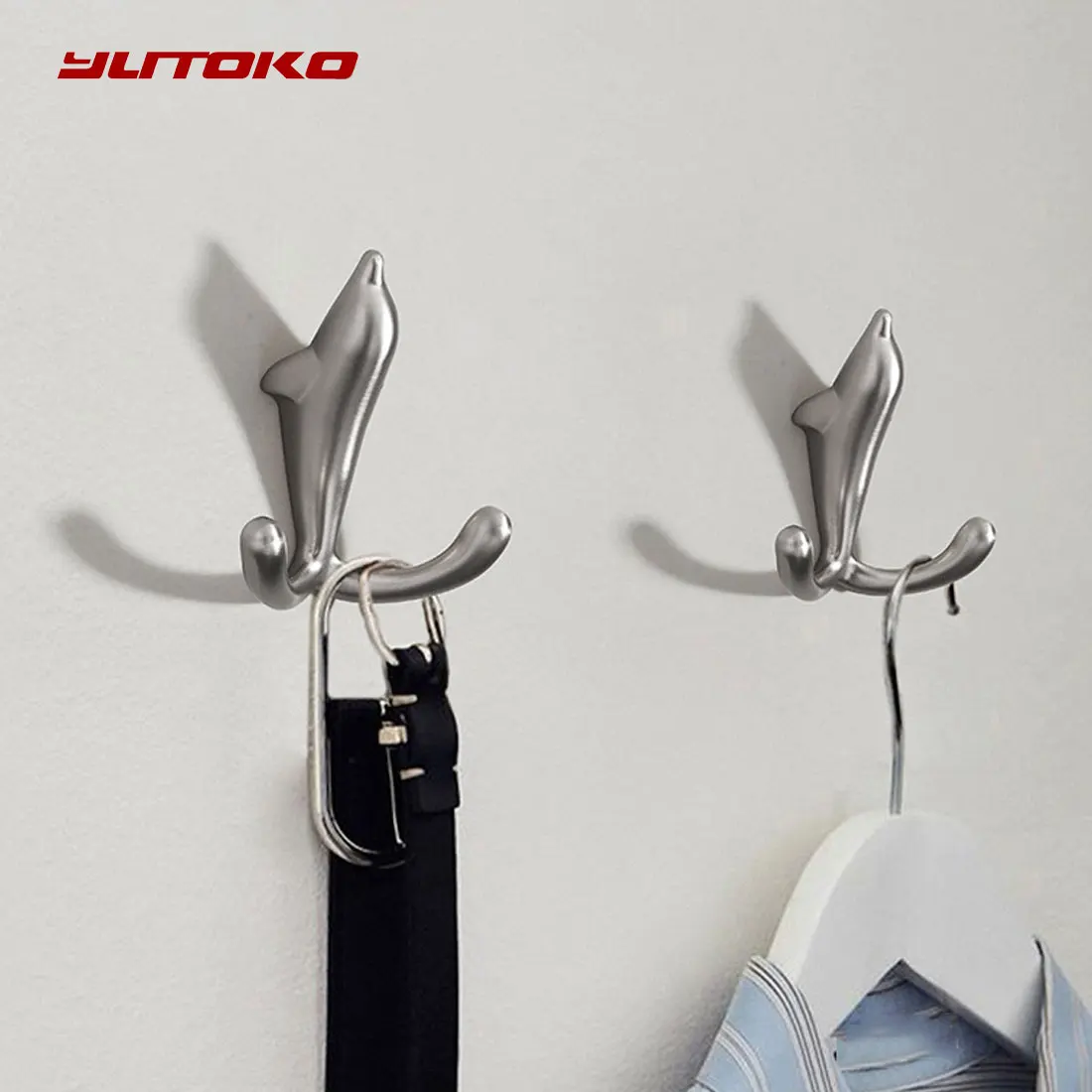 YUTOKO Zinc Alloy Dolphin Decoration Hook Wall Hooks Clothes Hook Living Room Clothes and Hats Hook Bag Hooks Home Decoration