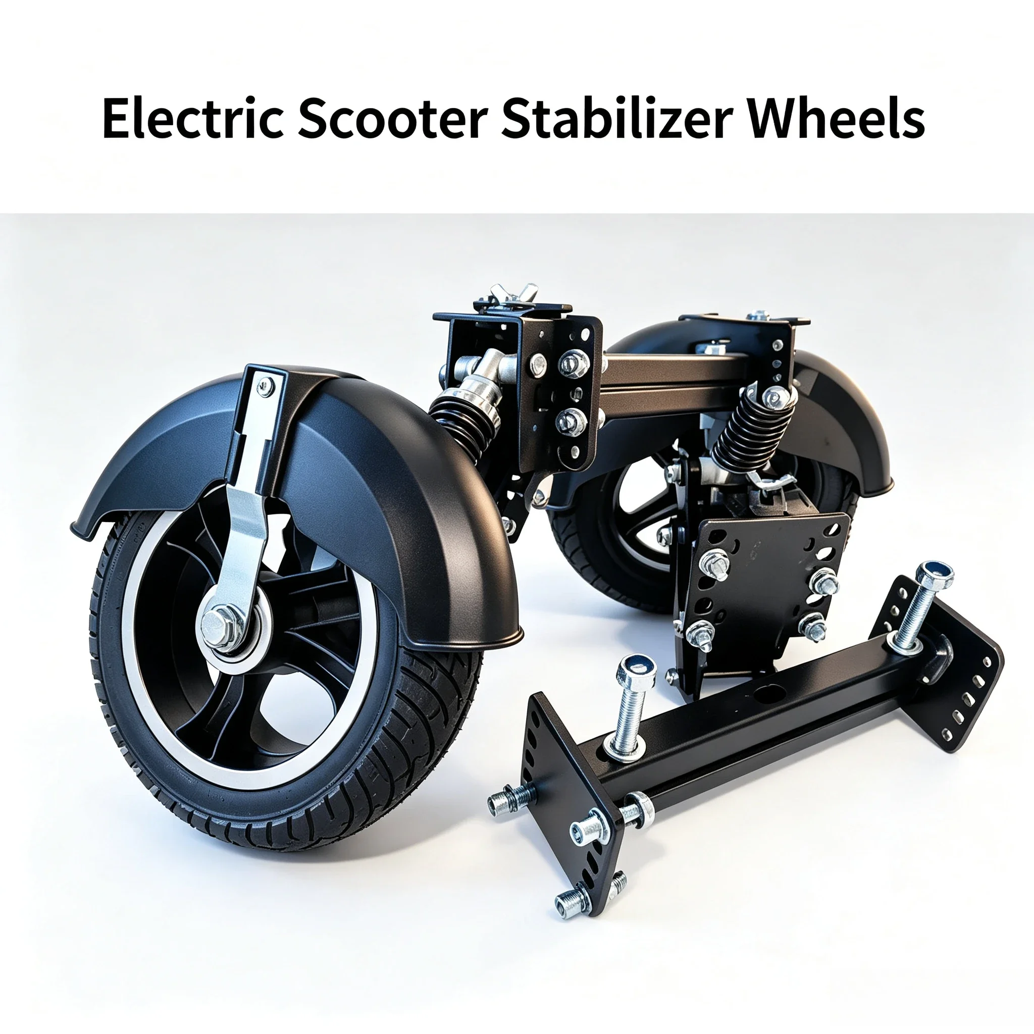 Foldable Electric Bicycle Training Auxiliary Wheels, Anti Slip Anti Fall Balance Stabilizer Wheels for New Rider Beginners