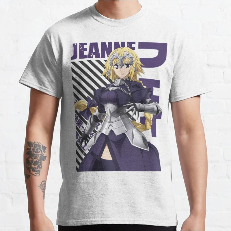 Fate - Jeanne d'arc Simpatico anime kawaii videogioco T-shirt girocollo a maniche corte di grandi dimensioni Top per adulti S-6xl