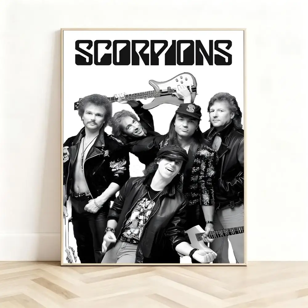 Vintage Rockband S-Scorpions Poster Classic Self-Adhesive PP Wall Sticker for Living Room Bar Decor Gift