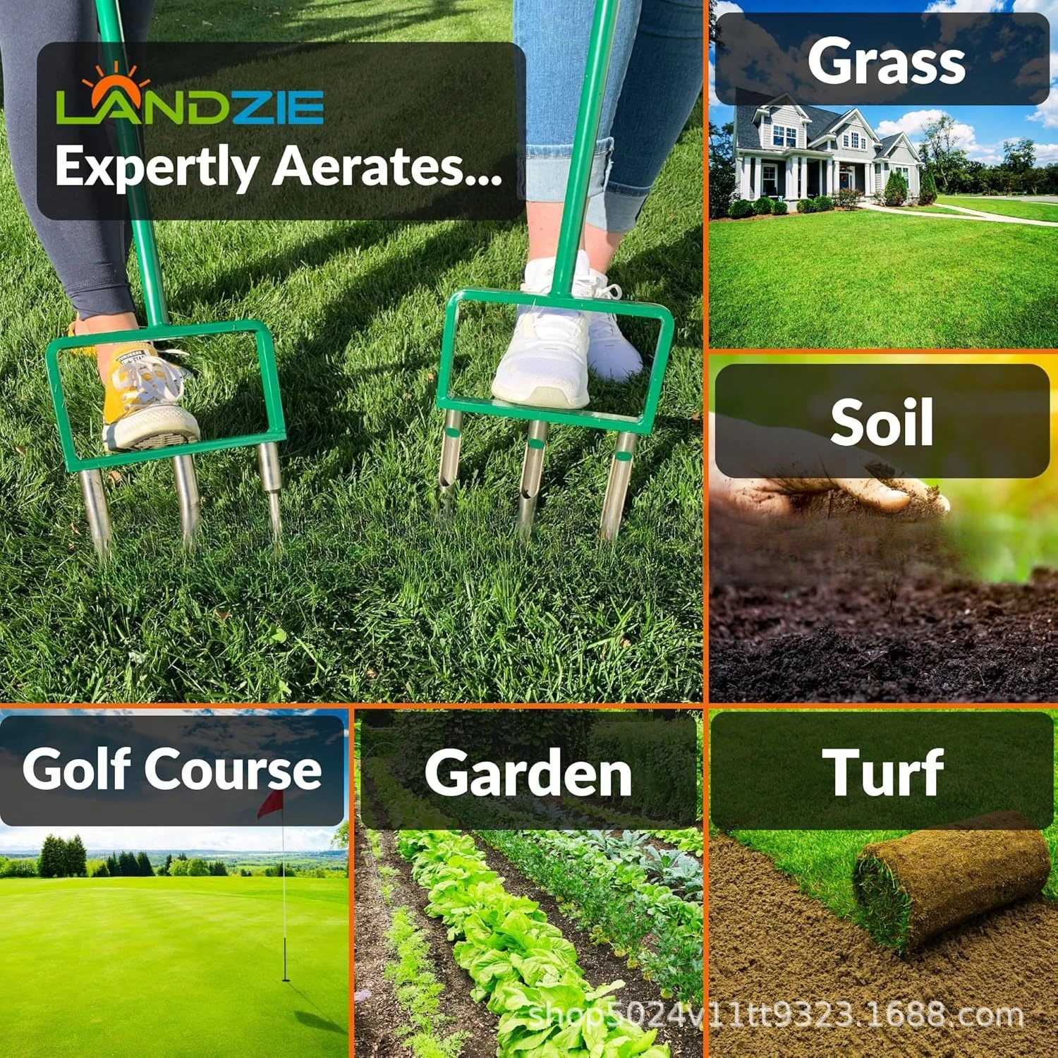 2 in 1 Hollow Tine Lawn Aerator Tool L Manual Lawn Plug Aerator for Soil Compaction Yard Tools Gardening Tools 잡초제거 농기구