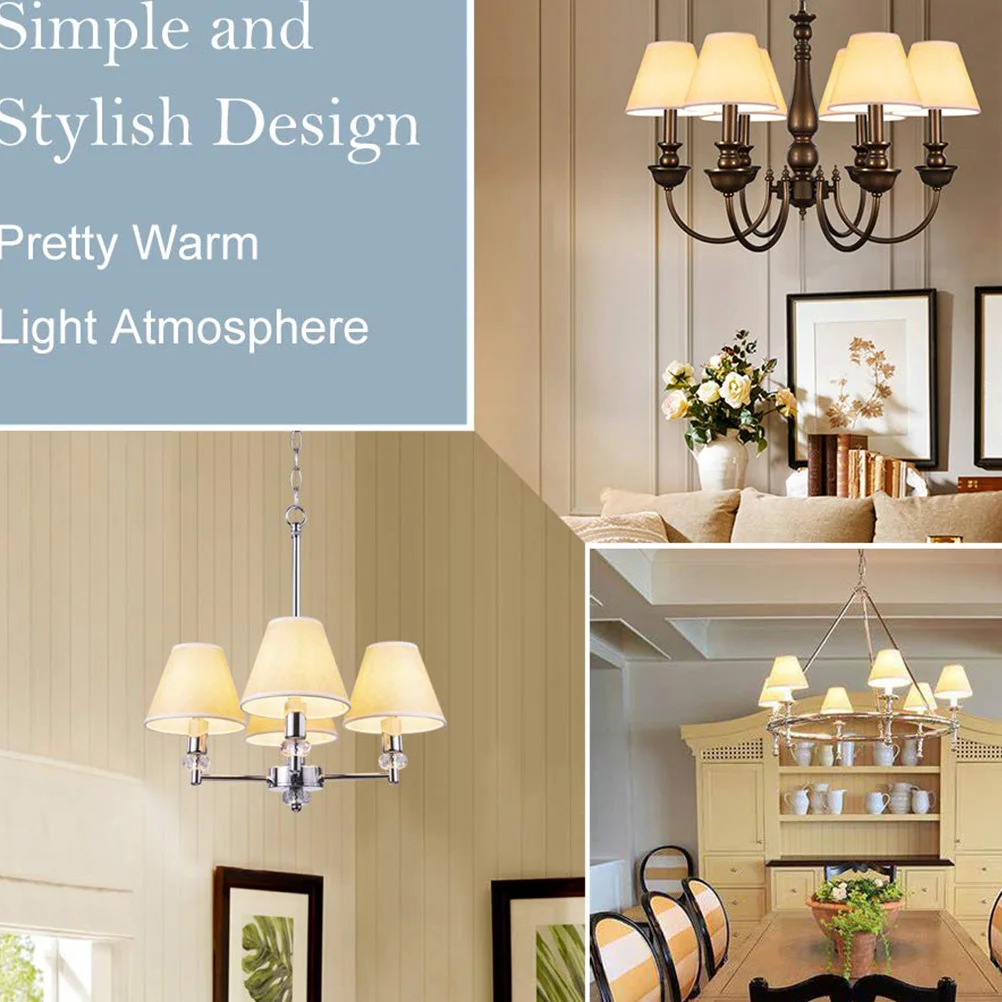 

3pcs Cloth Bubble Lamp Shade For Ceiling Light Household Lamp Cover Dust Proof Warm Atmosphere Lighting Accessory White