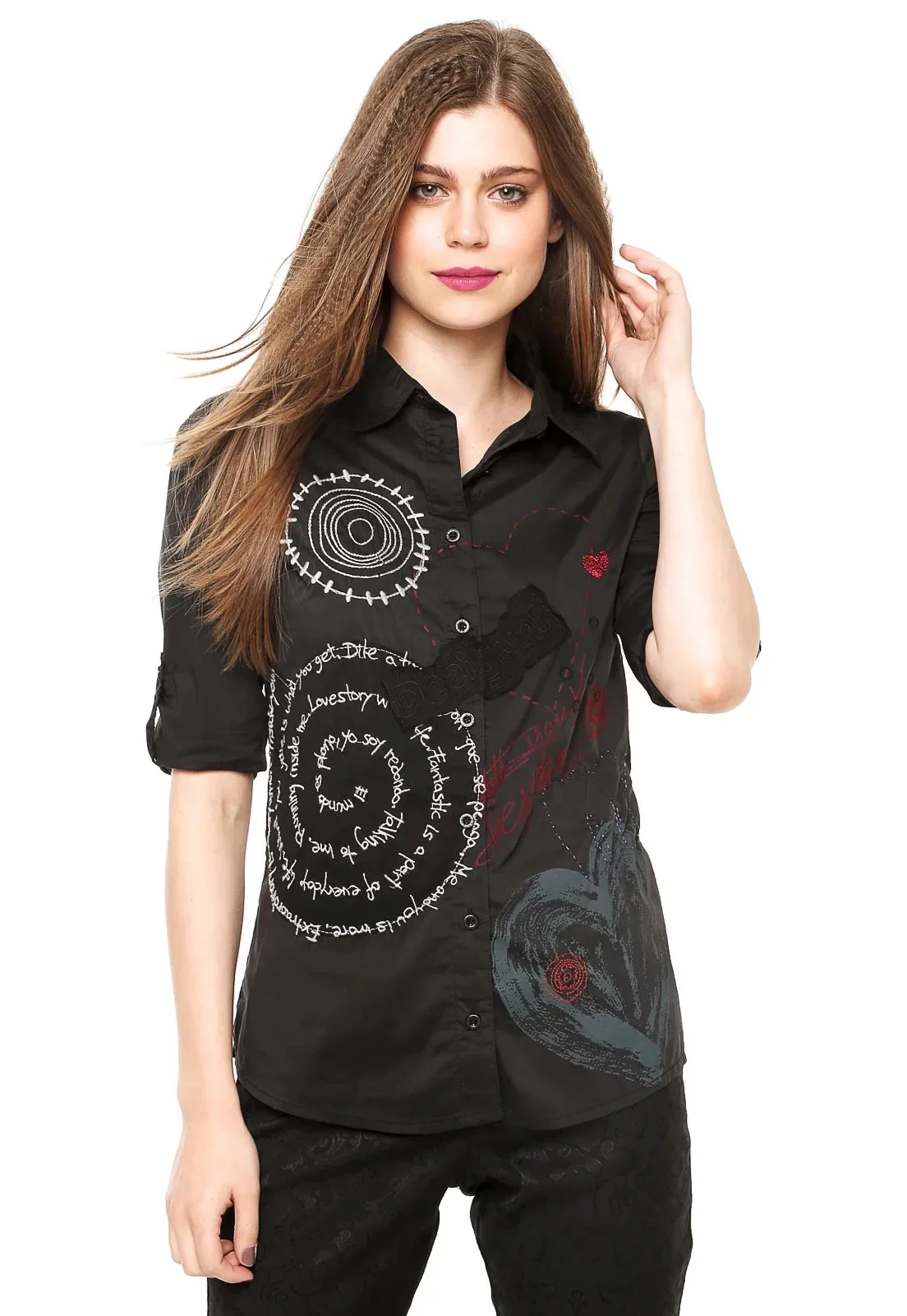 

European and American original Spanish women's shirt long sleeved heavy embroidery flower bohemian style retro casual