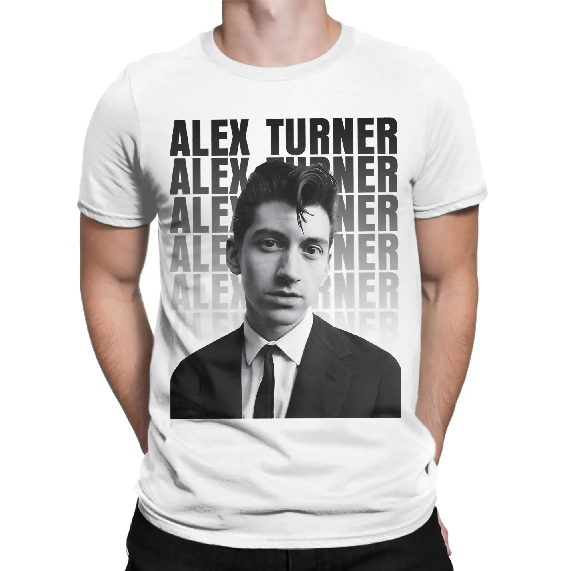 تي شيرت Alex Turner The Arctic Monkeys Band للرجال تي شيرت قطني مضحك برقبة دائرية وأكمام قصيرة تي شيرت ملابس جرافيك