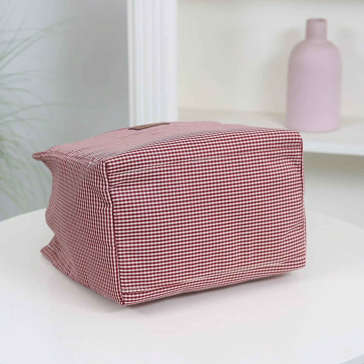 DLIU, Neuer Stil, Verdickter Stoff, Karomuster, Pendler-Tragetasche, Lunchbox-Aufbewahrungstasche, Lunch-Tasche, Mehrzwecktasche – Detail 6