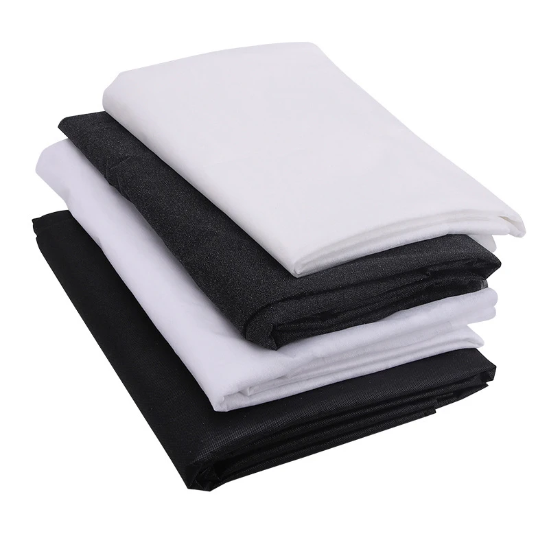 Black White Fusible Interlining 100% Polyester