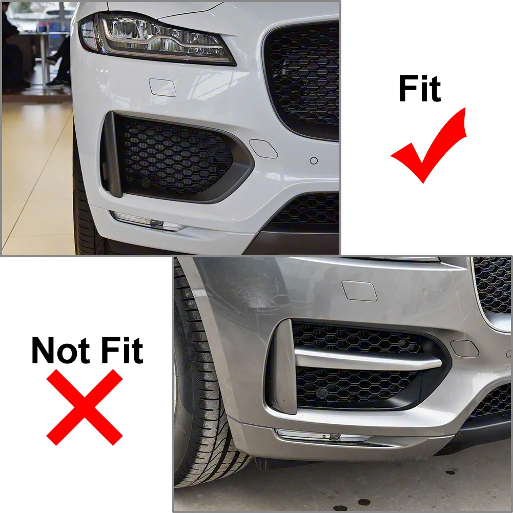 1Pcs Front Bumper Side Fog Light Outer Trim Decorative Glossy Black T4A6239 For Jaguar F-Pace 2017 2018 2019 2020 2021 2022 2023