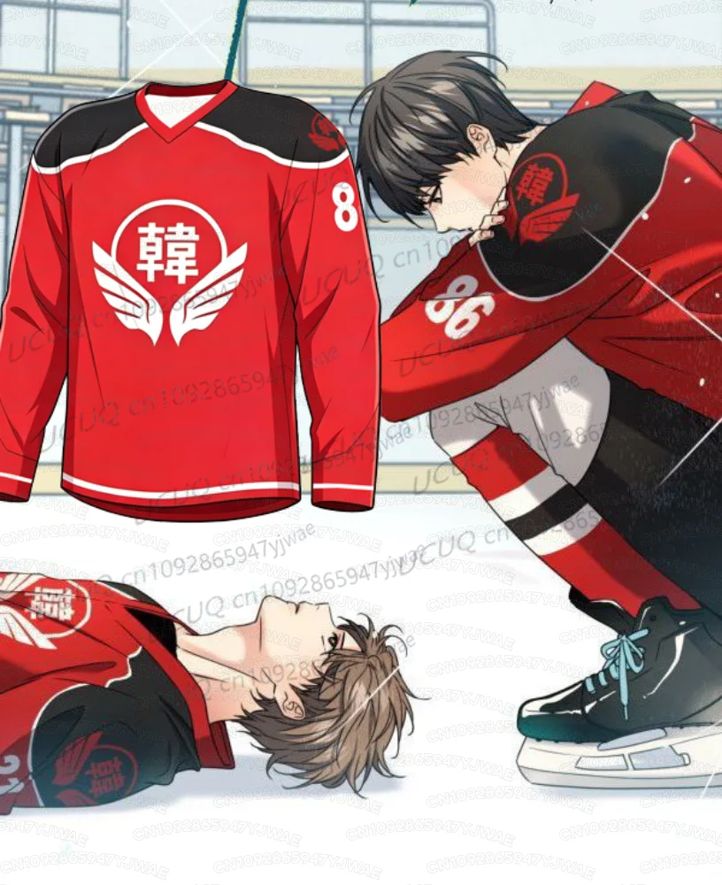 Summer Men's Women's Casual V-neck Korean Anime Melting Point NO.86 IAN RYU NO.21 Eunsan Baek Hockey Jersey Long Sleeve T-shirt