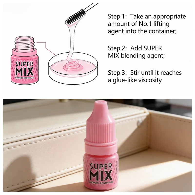 Korean SUPER MIX Eyelash Perm Solution, Blending Agent, Keratin Eyelash Curling Surgery Mixture, Viscosity Enhancing Eyel