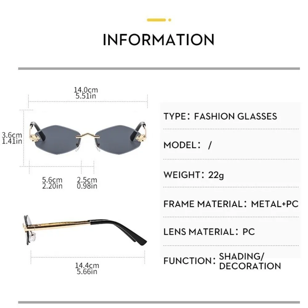 نظارات شمسية معينة UV400 بدون إطار للحماية من الأشعة فوق البنفسجية ومقاومة للأشعة فوق البنفسجية لركوب الدراجات نظارات شمسية مضلعة لركوب الدراجات