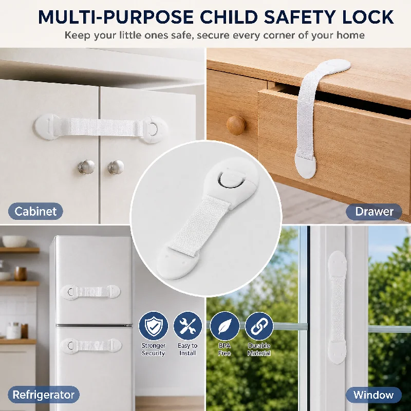 2-5-10pcs Child Safety Cabinet Lock Baby Security Protection Drawer Door Lock Plastic Kids Safety Locks