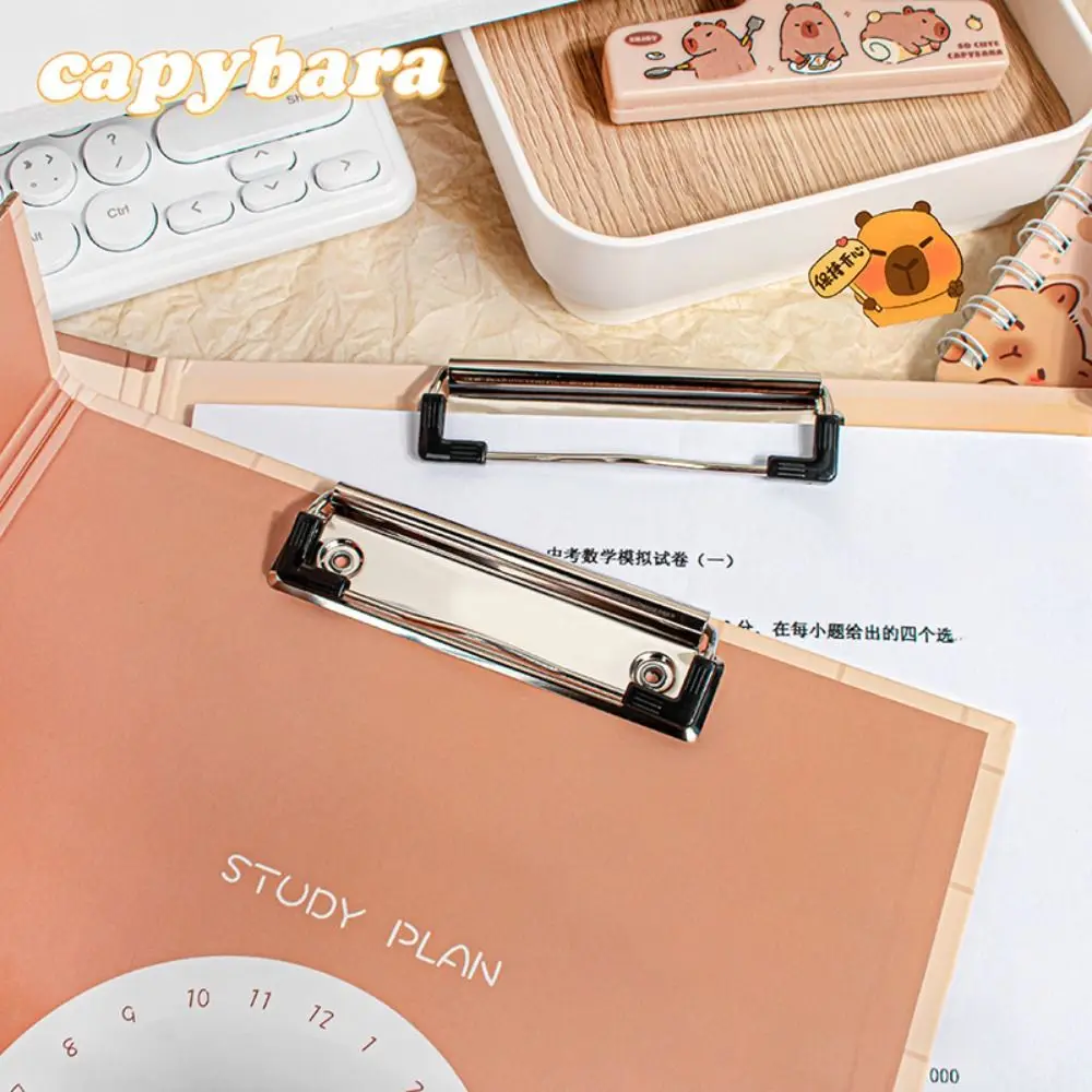 Cute Capybara A4 Folder Board Cartoon Multifunctional File Folder Paper School Supplies Writing Board Universal