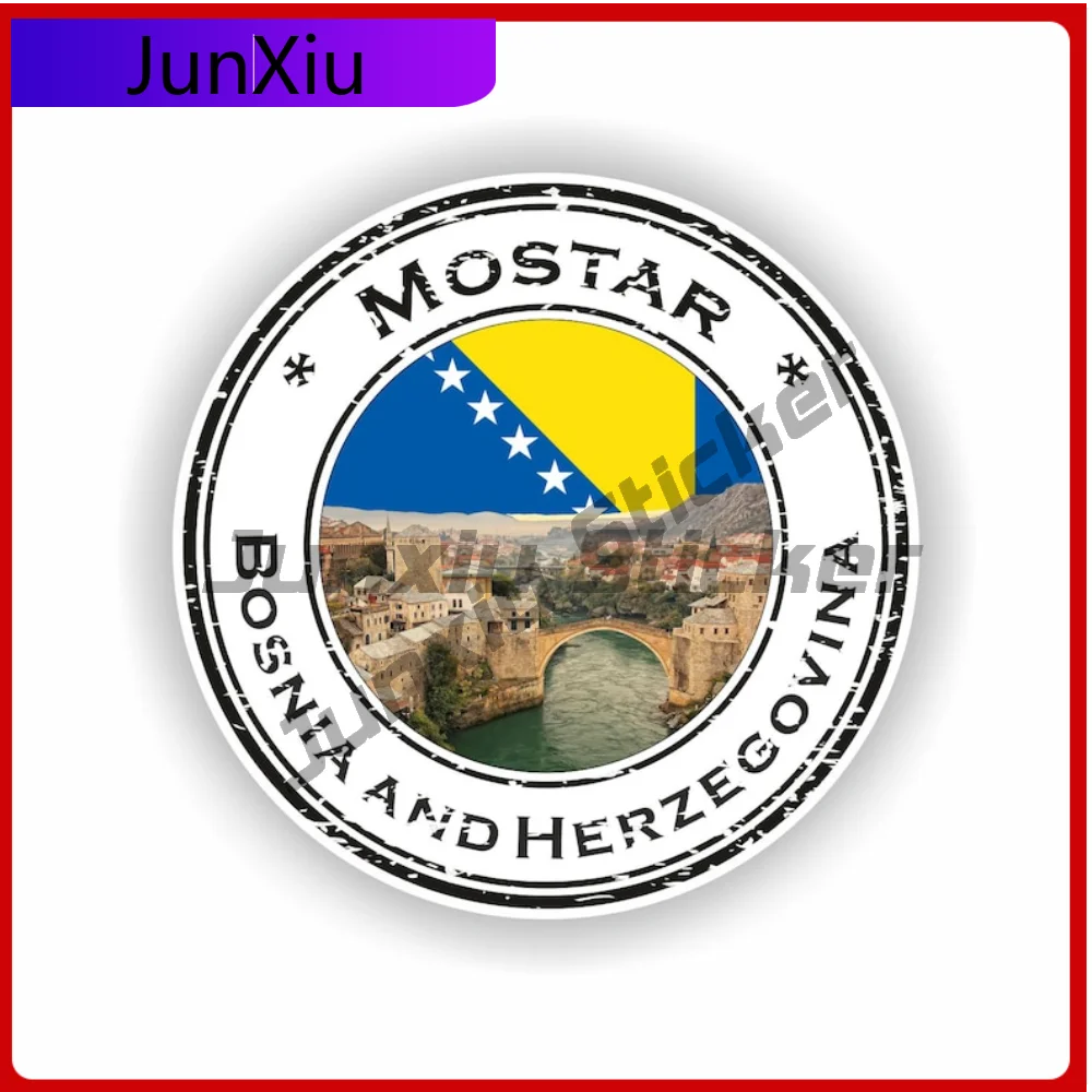

Mostar Bosnia and Herzegovina Seal Sticker Round Heavy Duty Car Sticker For Wall Window UV Resistant Decoration Auto Waterproof