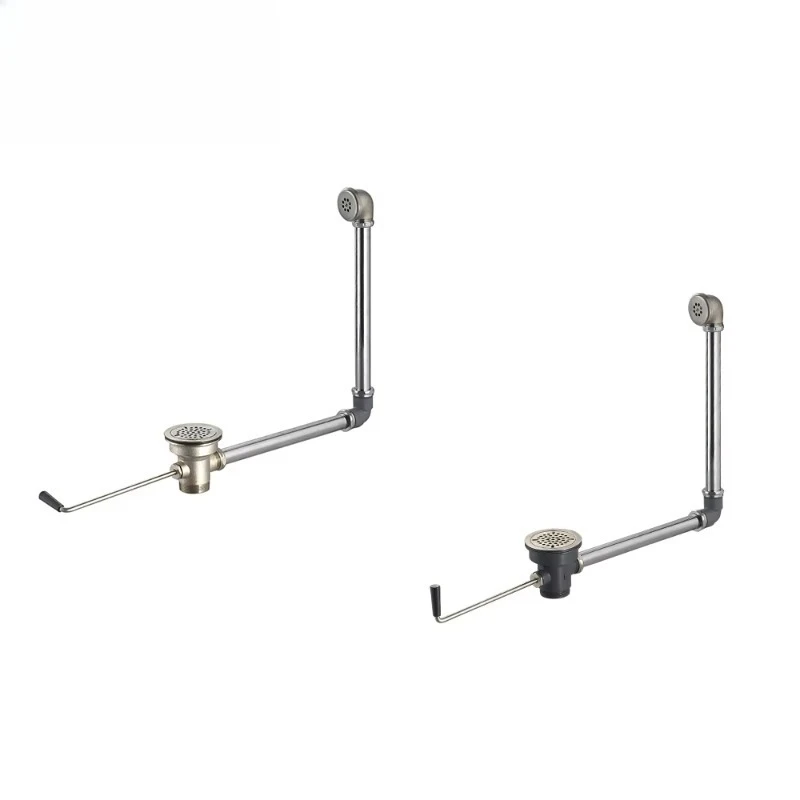 Brass and plastic torsion lever waste discharge unit overflow outlet kitchen sink drain valve, used as kitchen sink filter