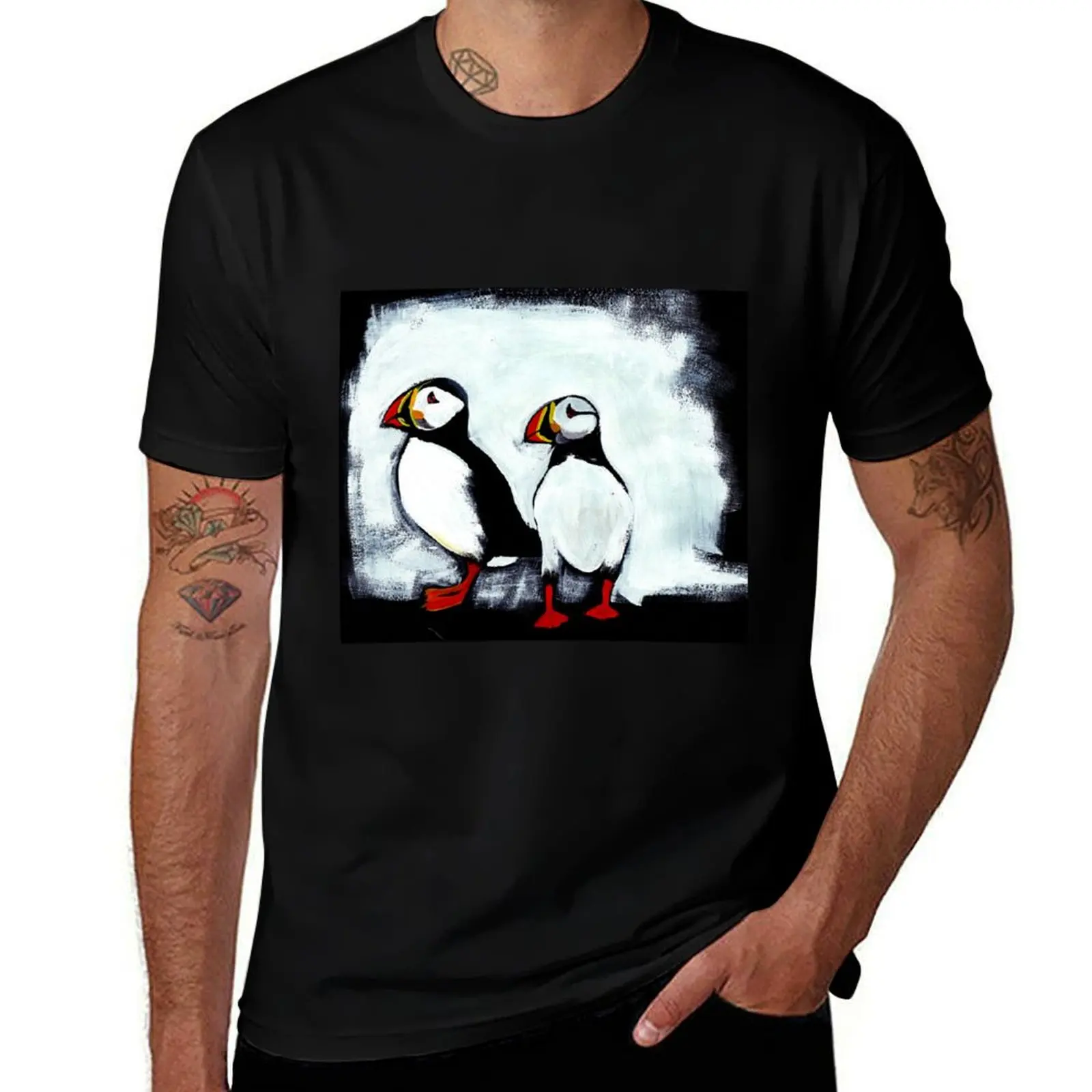 

Puffins T-Shirt oversized Man t-shirt plain T-shirt men