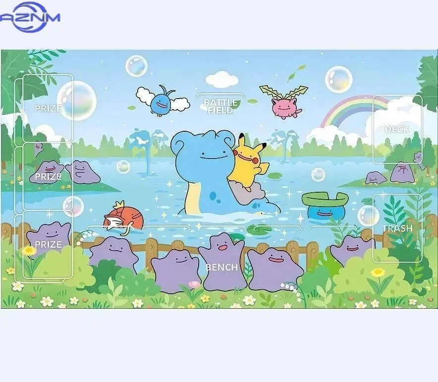 Funny Psyduck Question Mark TCG Mouse Pad, Waterproof Non-Slip Pokemon Trading Card Game Play Mat