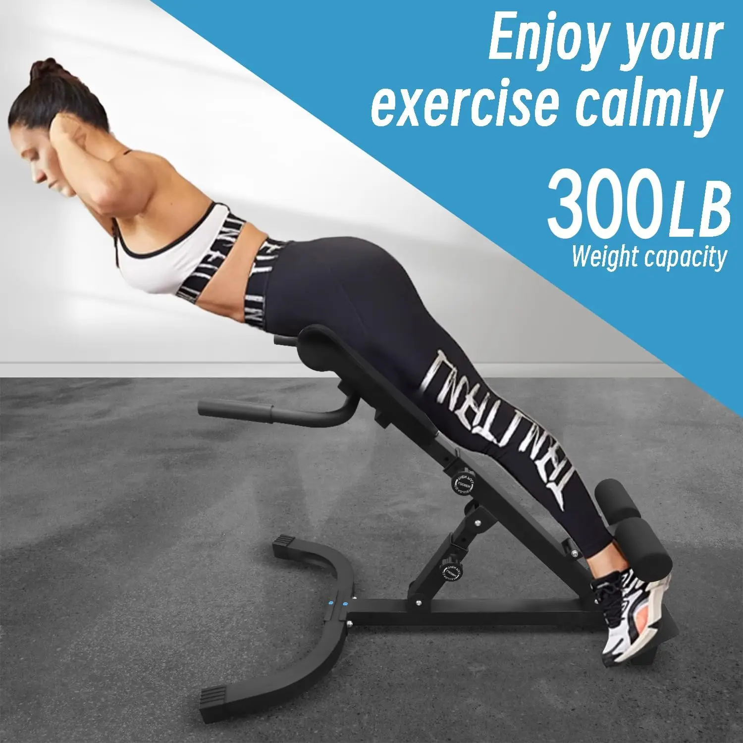 Roman Chair Hyper Back Extension Machine, Foldable for Home Gym, Core Strength Training Equipment Machine Set