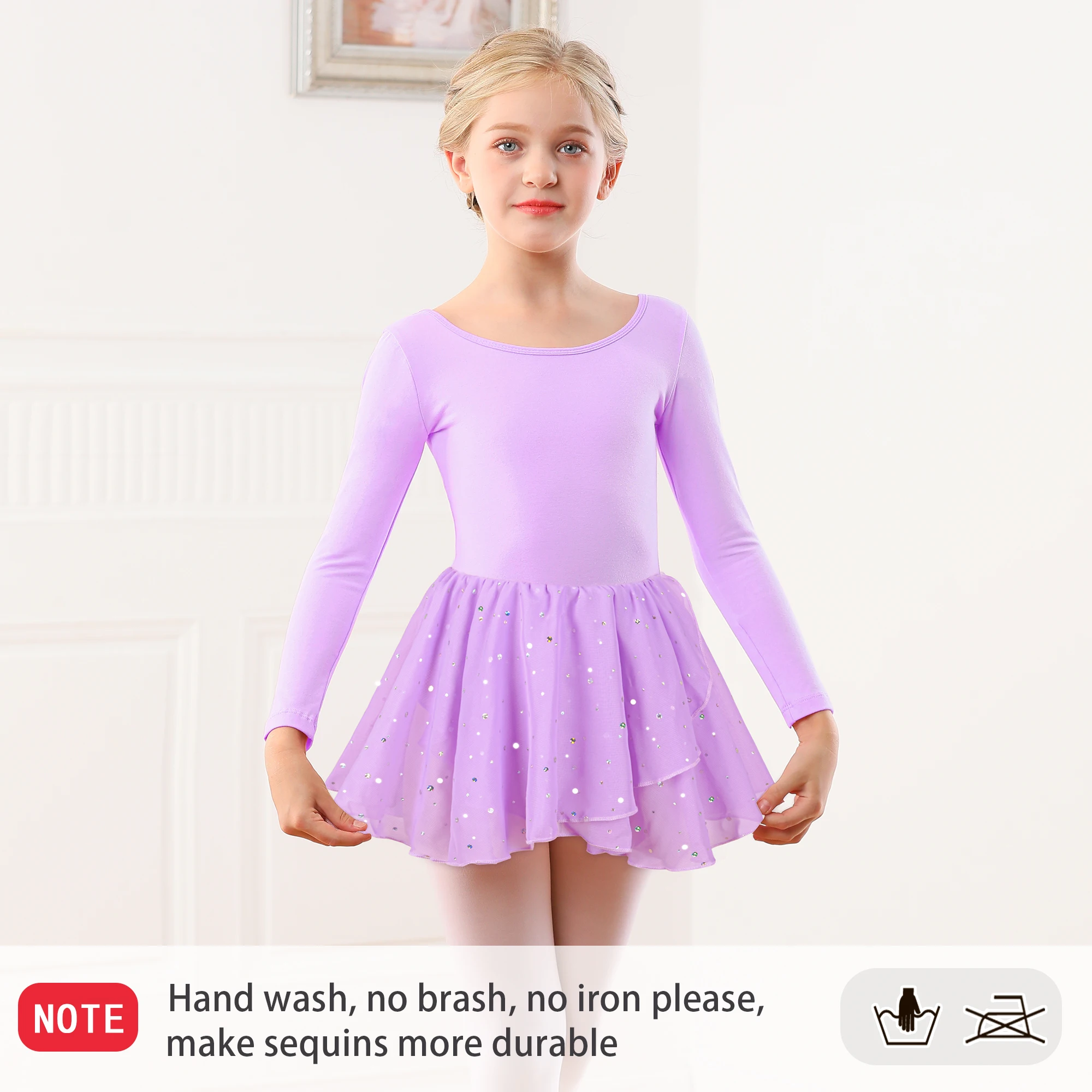 Girls Ballet Leotards for Dance Camisole Dress Hollow Crisscross Back,Shiny Skirt