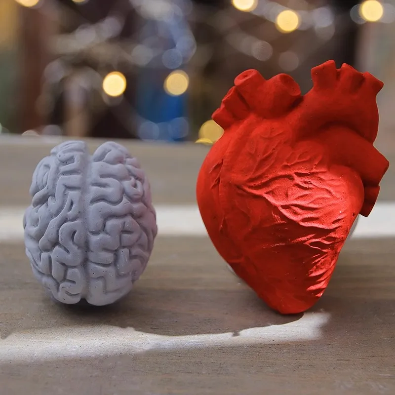 Creative Simulation Heart Mold, Brain Shape, Food Silicone, Chocolate, Soap, Concrete Hand Mold