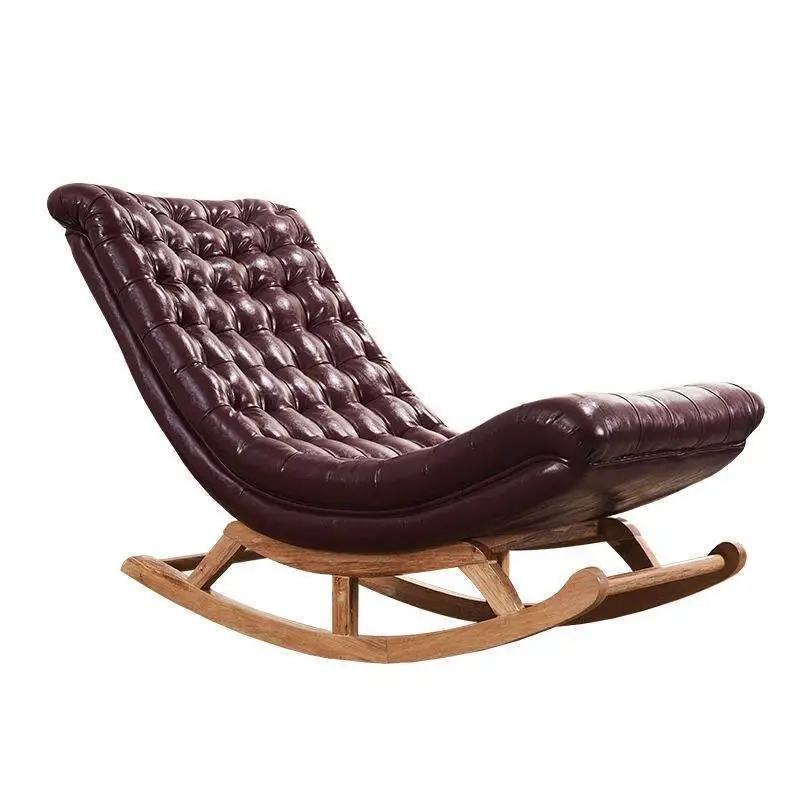 Nordic solid wood rocking chair, for adult and elderly naps, home lounge chair, balcony, bedroom, living room