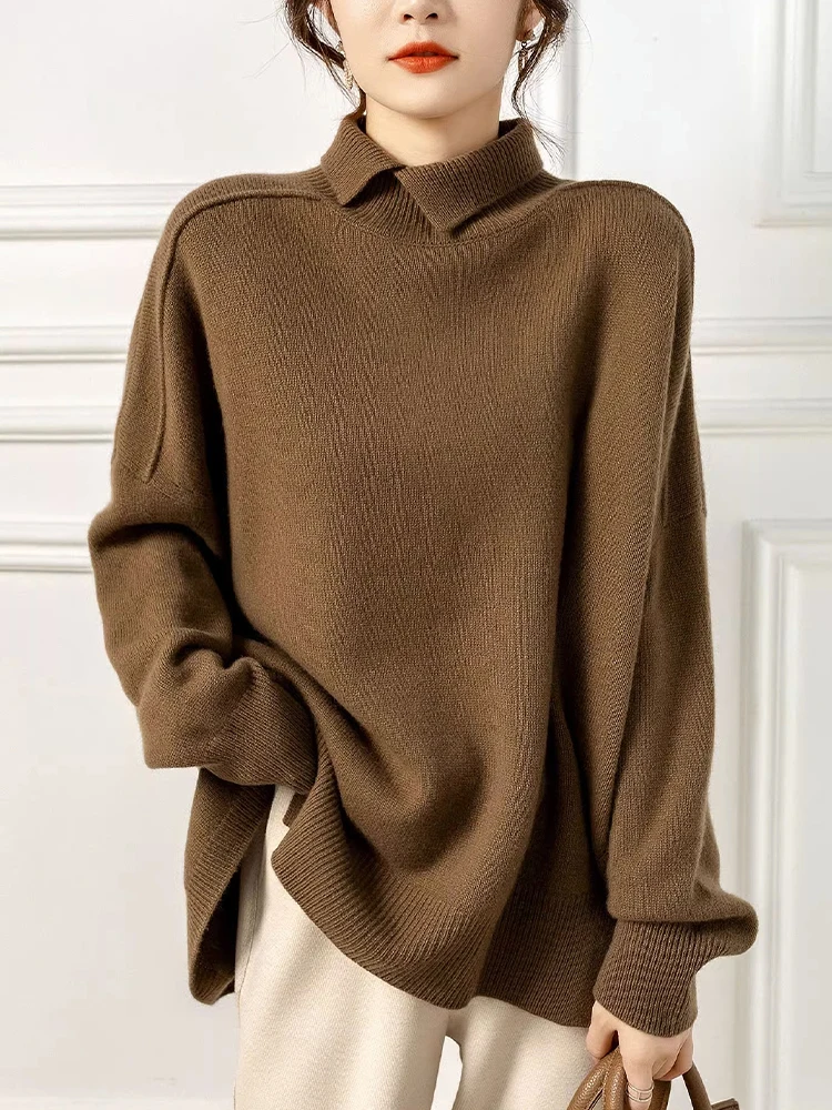 

Ele Pure Color Camere Трикотаж Long Sve Верхняя женская мода Осень Зима Новый Sle Повседневный удобный топ