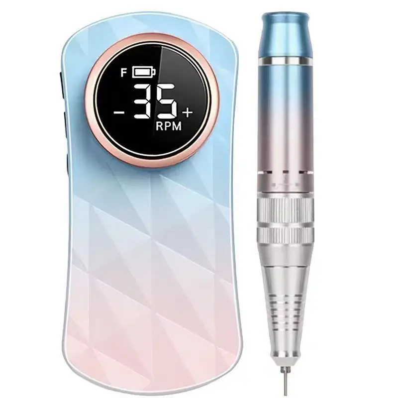 Private Label Rechargeable Cordless Electric Nail Drill 35000RPM Powerful Manicure Pedicure Polisher Customizable Tool