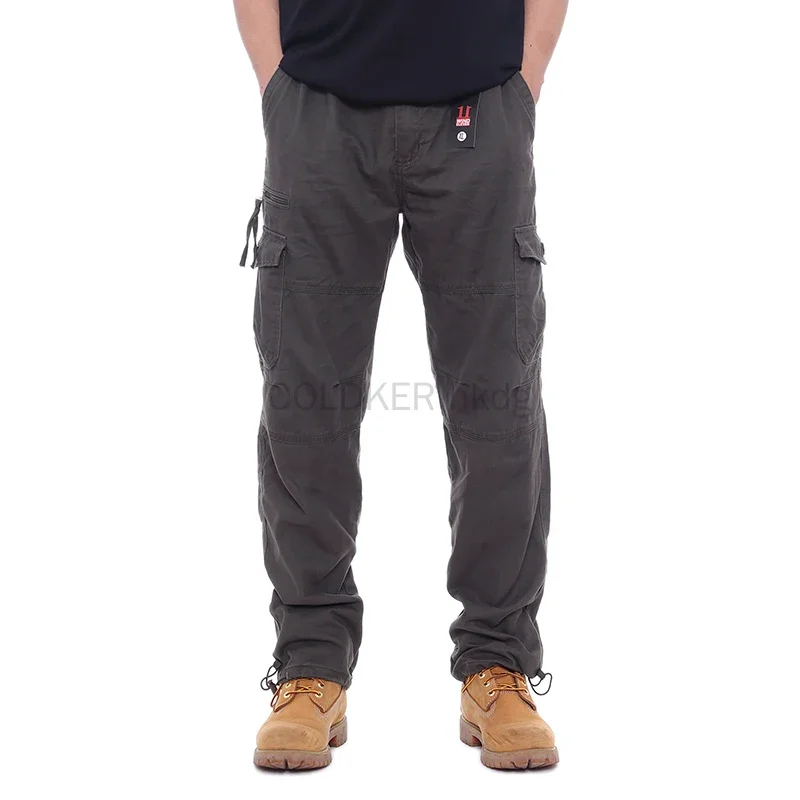 Men Multi-pocket Cargo Pants Straight Leg Pants Loose Casual Work Hiking Pants Outdoor Apparel
