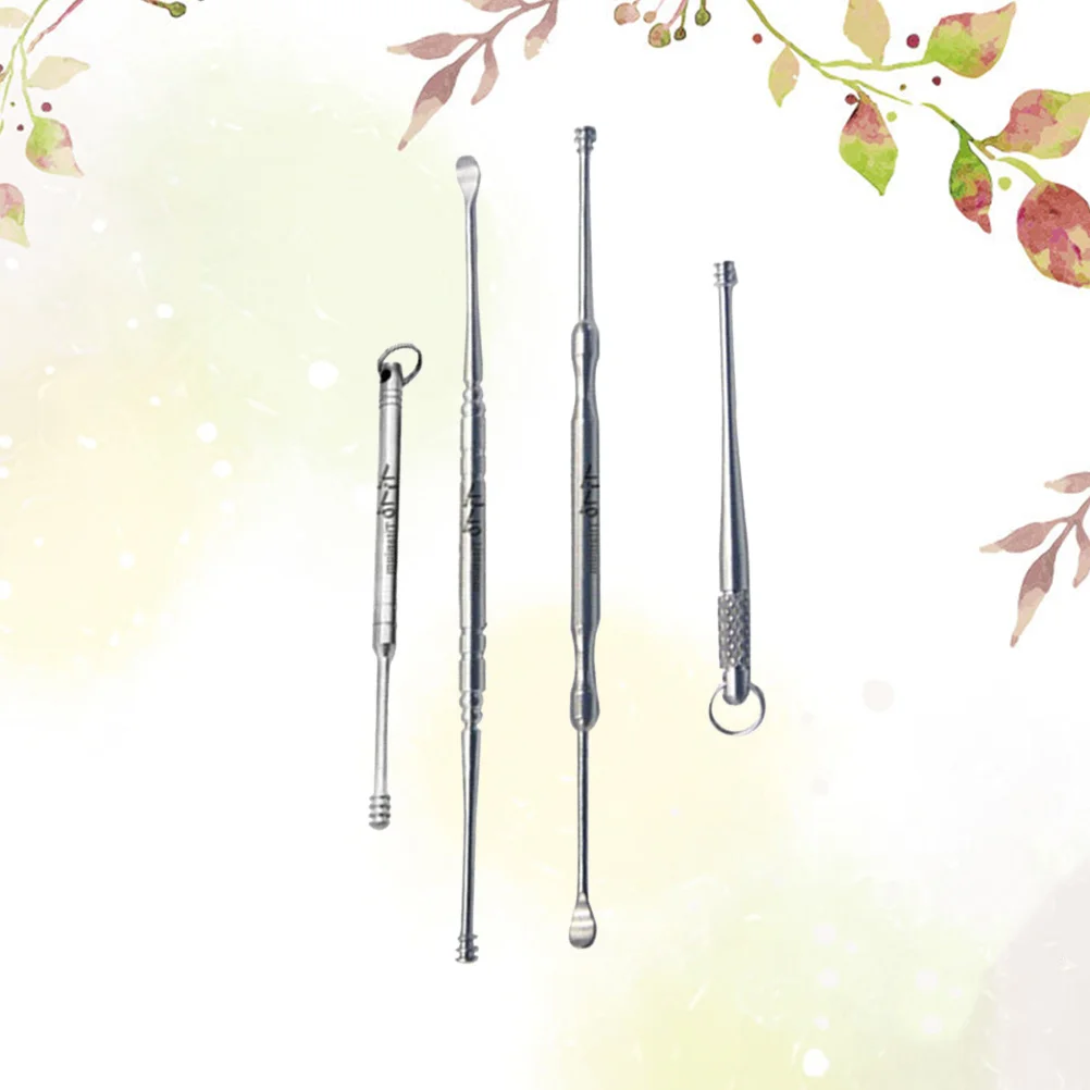 

1Set Ear Scoop Tools Titanium Alloy Double-Headed Earscoop Spiral Durable Portable Set for Ear Wax Removal Professional