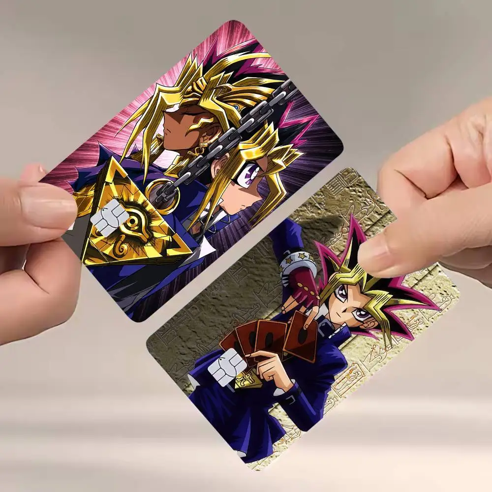Anime Yu-Gi-Oh Y-Yugi Muto 4pcs 1Set Laser Holographic Sticker Skin Cover for Credit Bank Debit Card