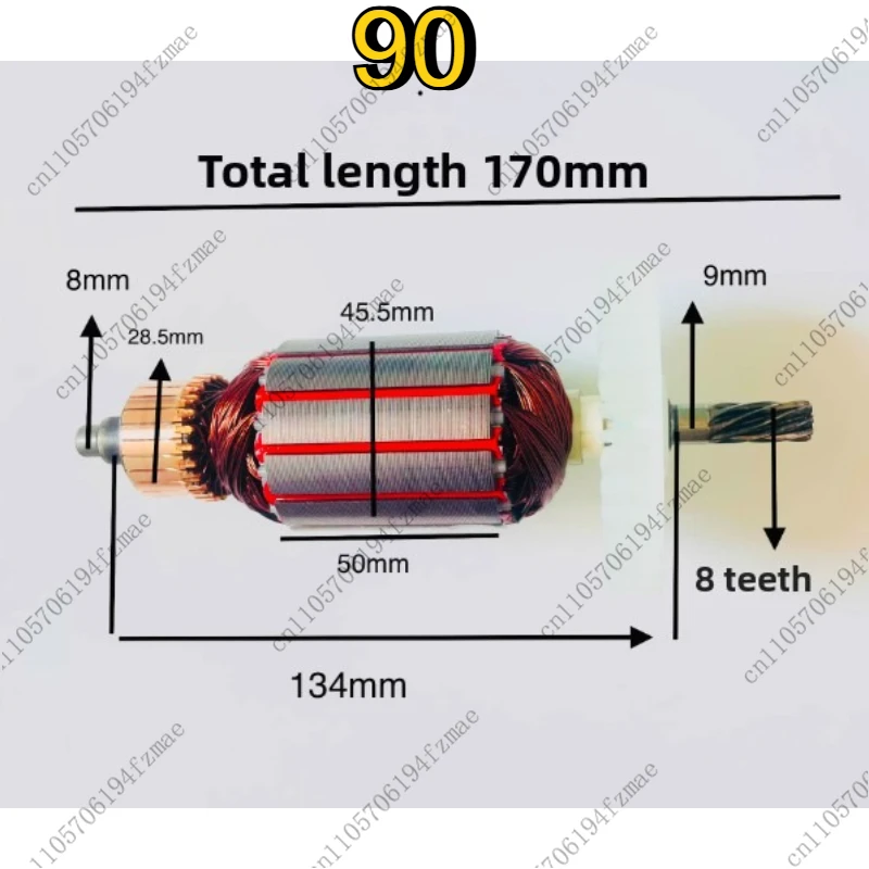 Accessories 90 Rhinestone 8 Teeth Full Copper Motor Rotor