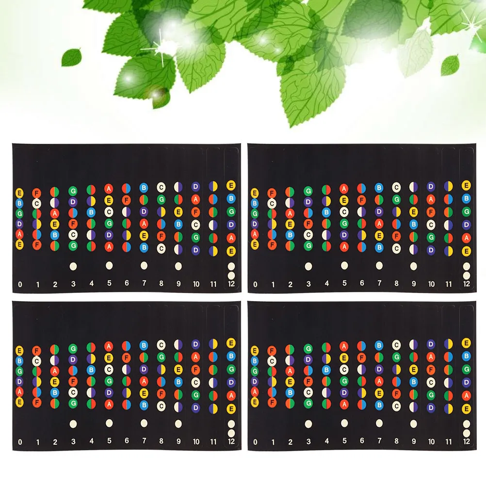5Pcs Guitar Fretboard Notes Stickers Scale Map Beginner Trainer for Acoustic Electric Classical Guitar Neck Fretboard Notes