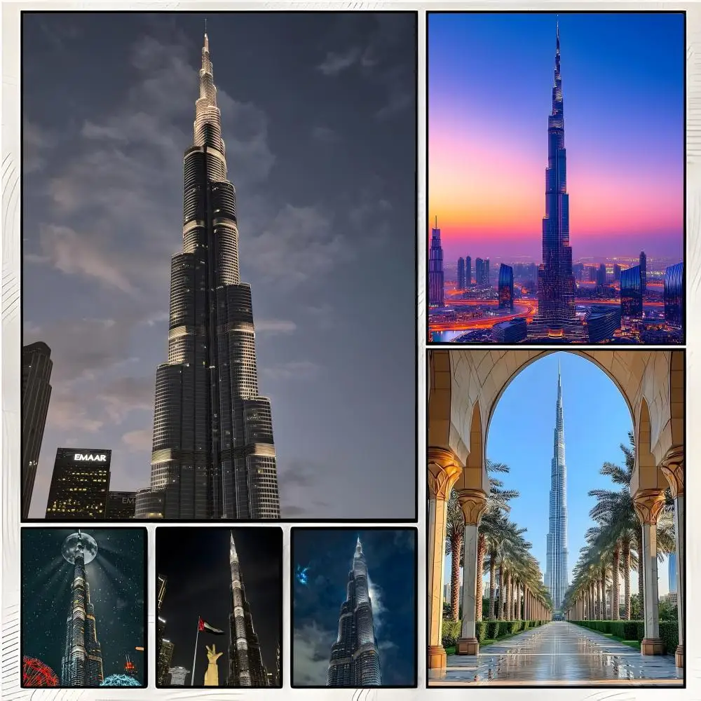 world landmark B-Burj Khalifa Poster Superior Home Space Pub Indoor Decorative Art & Home Decor