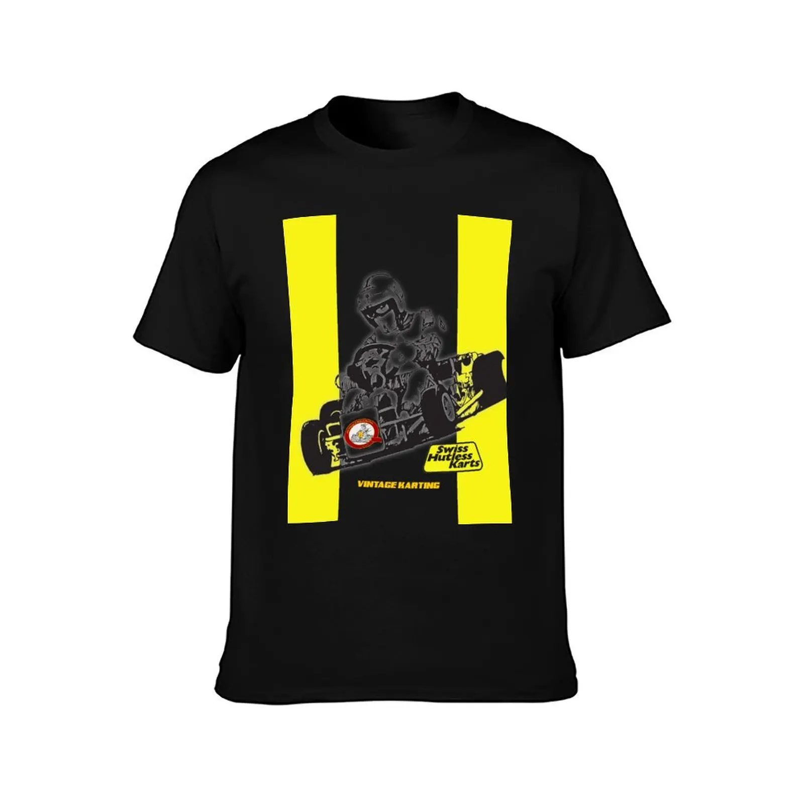 QVHK Swiss Hutless T-Shirt Basic Simple Design Short Sleeve Shirt T-Shirt