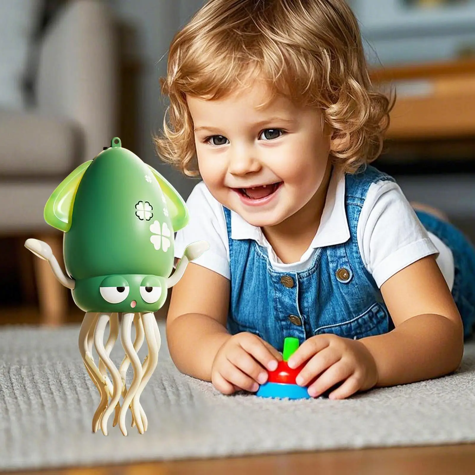 Kruipende Octopus Babyspeelgoed Actie Octopus voor kinderen Draagbaar educatief elektrisch dierenspeelgoed voor kleuterschoolreizen binnenshuis