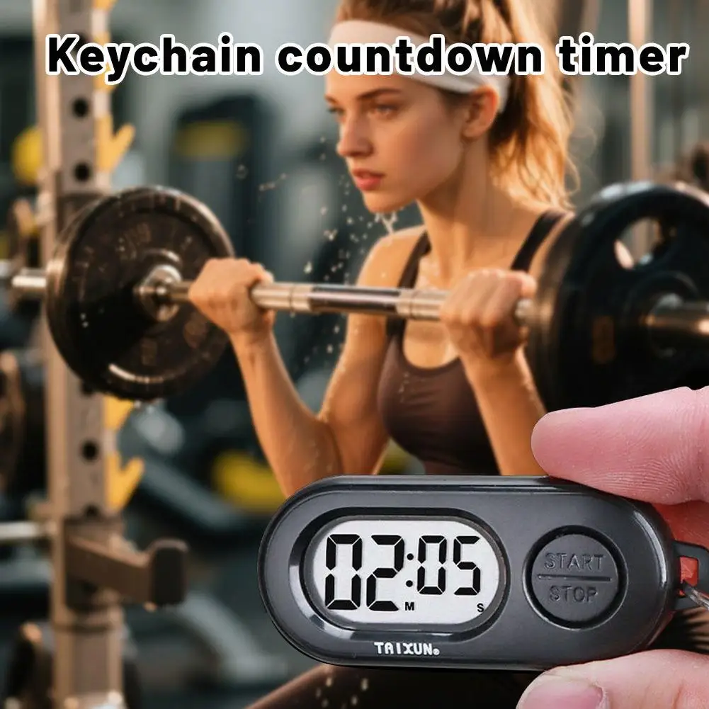 1/2/3 Stück Digitaler Stoppuhr-Timer Schlüsselanhänger, Kleiner LCD-Bildschirm Elektronische Uhr, Tragbarer Countdown-Timer Zubehör für Taschen-Schlüsselring – Detail 5