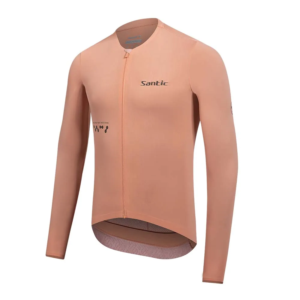 

Santic Men's Cycling Jerseys Long Sleeve Bike Jersey Sunscreen Breathable High-Elastic Cycling Top for Outdoor Training