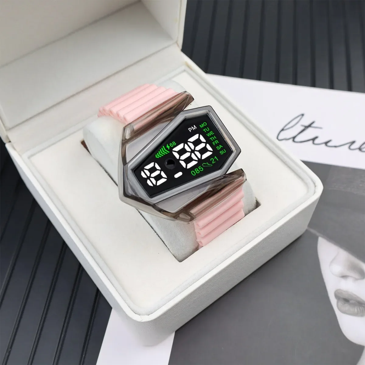 LED Digital Watches Set for Kids Multi-function Aircraft Watch Touch Screen Students Boys Girls Sports Electronic Watch Clock